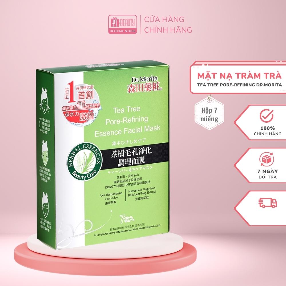 Mặt nạ tinh chất tràm trà, ngừa mụn DR MORITA Tea Tree Pore-Refining Essence Facial Mask Hộp 7 miếng mẫu mới