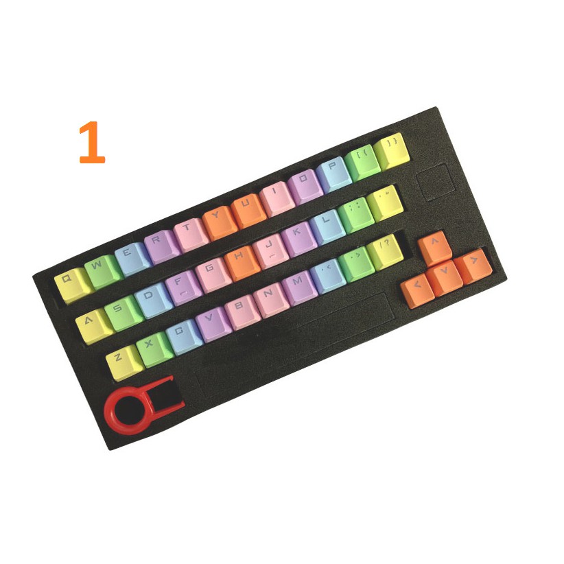 Keycap nút bàn phím PBT Rainbow 37keys xuyên led