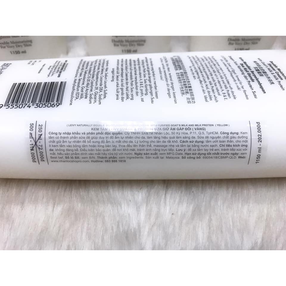 Sữa Tắm Trắng Da Dưỡng Ẩm Leivy Nhân Lộc Tinh Chất Sữa Dê Cao Cấp Chính Hãng Malaysia 1150ml | BigBuy360 - bigbuy360.vn