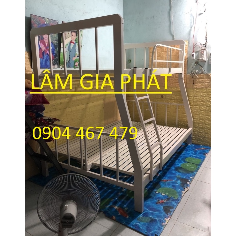 Giường tầng 1m4x1m6 sắt hộp giá cạnh tranh mẫu mới 100%