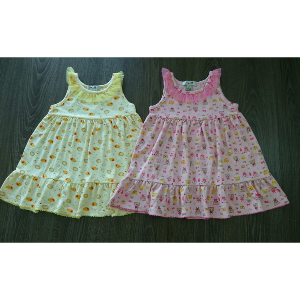 Đầm suông xòe babydoll phối ren cho bé gái (size 1-8)