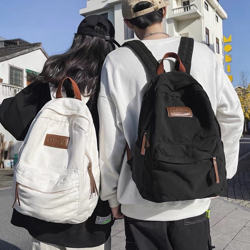 Balo kaki logo da phong cách cổ điển/ kích thước rộng rãi cho nam và nữ