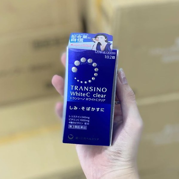 TRANSINO XANH 120 Viên - Viên Uống Trị_Nám, Trắng_Da Transino White C Nhật Bản