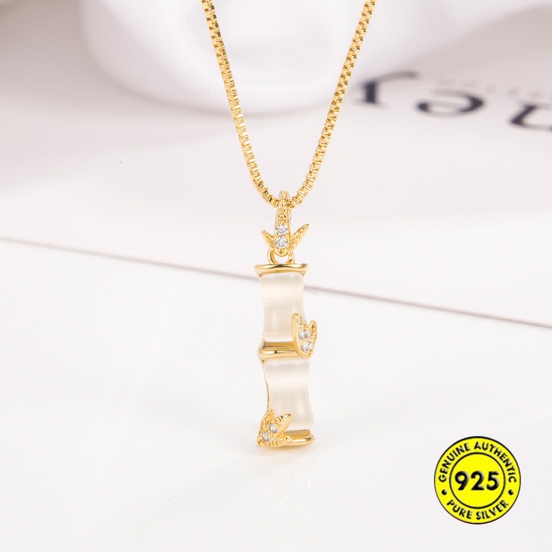 Vòng cổ Bạc 925 Mặt Hình Cây Tre Mới Cho Nữ