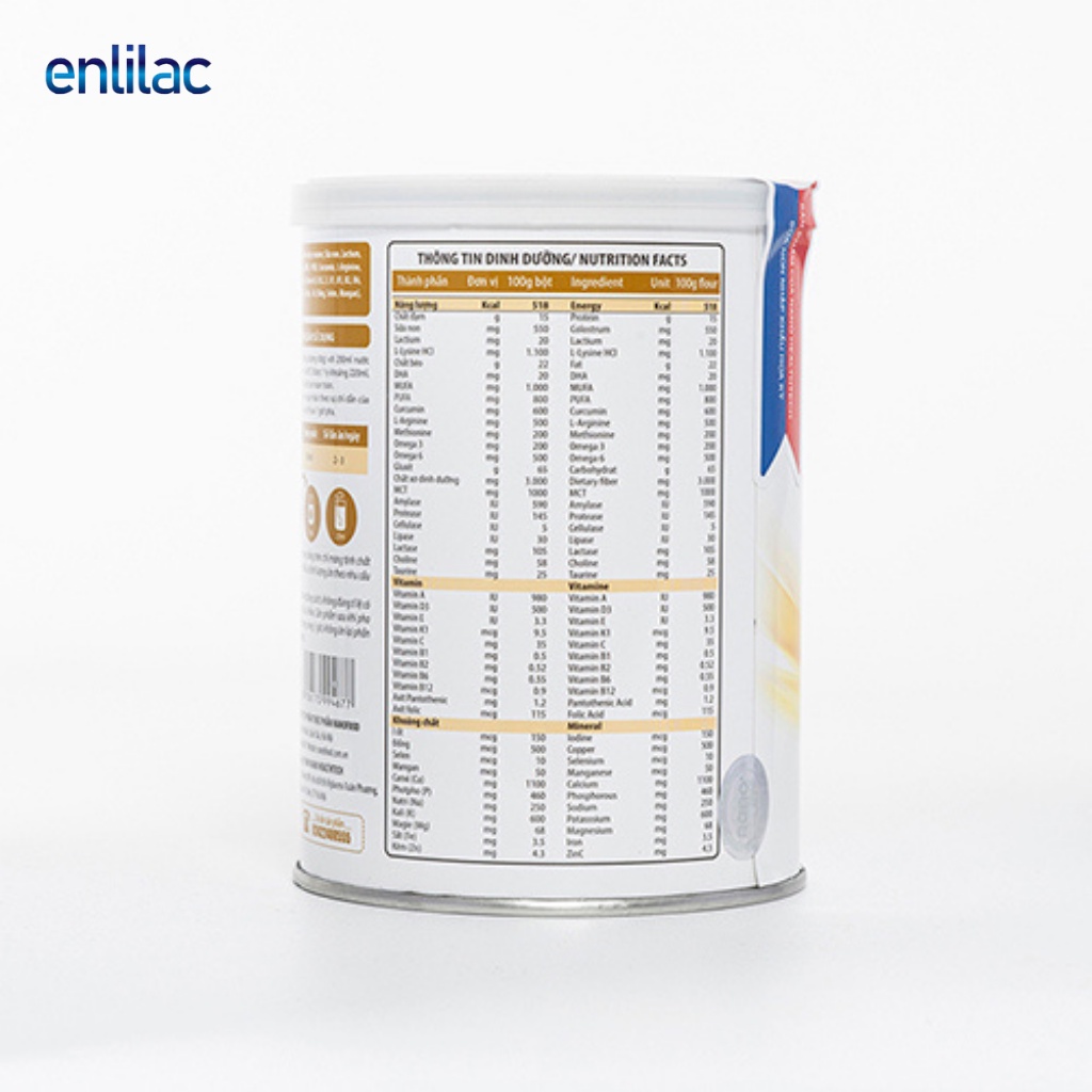 Sữa Bột Dinh Dưỡng Phục Hồi Sau Phẫu Thuật, Ốm Bệnh ENLILAC Sure Lac 900/Hộp