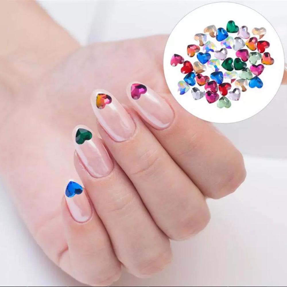 JARRED Đá 3D Lấp Lánh Trái Tim Trang Trí Móng Tay Nghệ Thuật