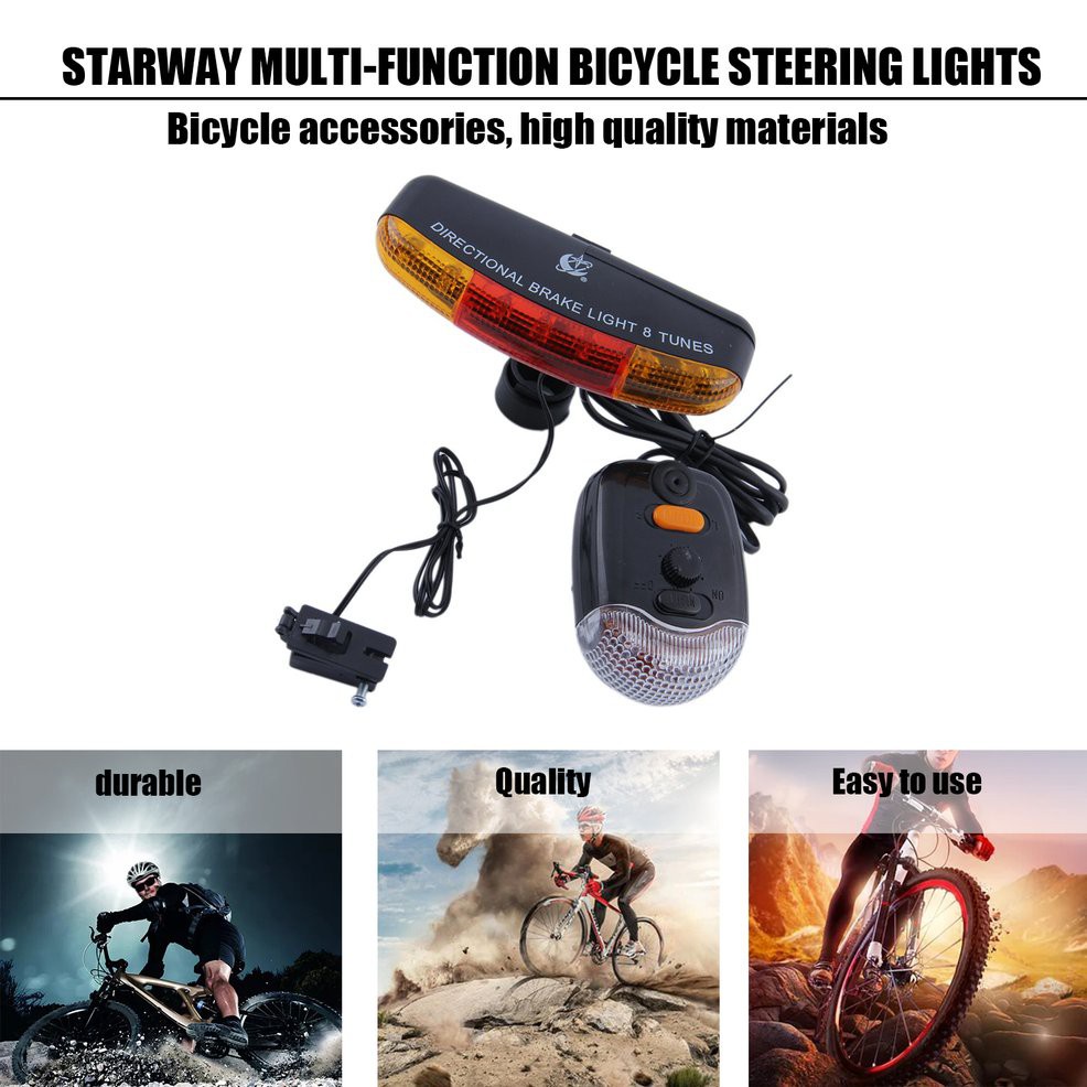 Đèn led xi nhan tích hợp còi gắn đuôi xe đạp