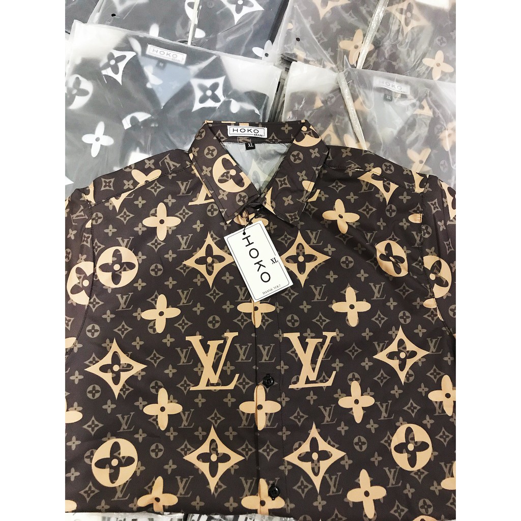 Áo sơ mi nam nữ 3D form rộng tay ngắn chất lụa in họa tiết LV , DIO thoáng mát phong cách thời trang | BigBuy360 - bigbuy360.vn