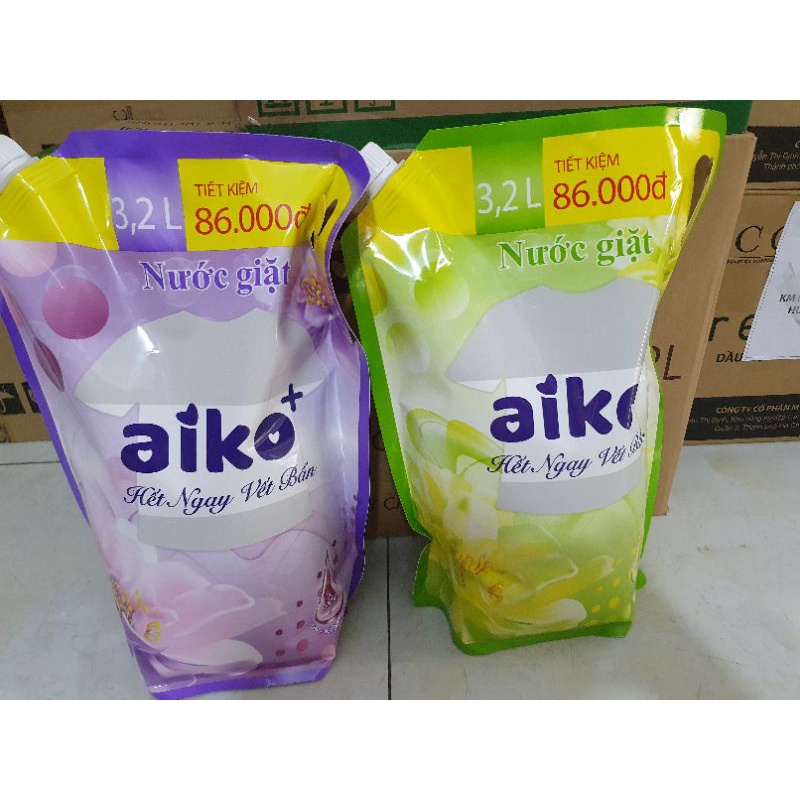 Có 2 hương - Túi nước giặt Aiko 3200ml