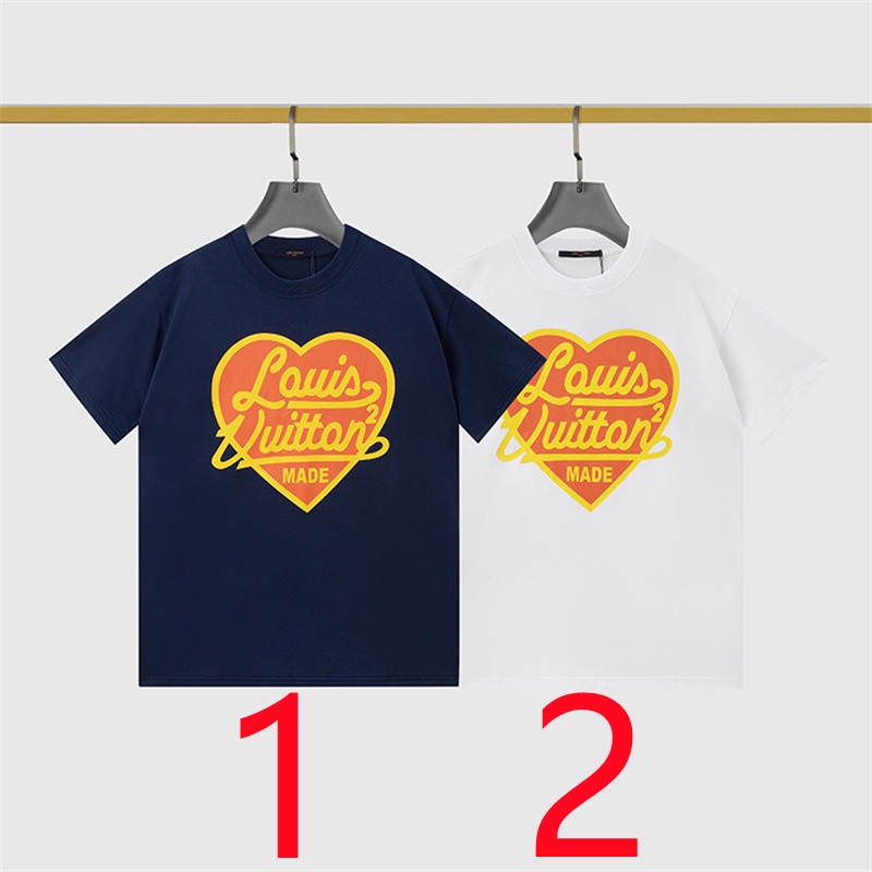 Áo Thun Cotton Tay Ngắn Dáng Rộng In Chữ Và Trái Tim Thời Trang Cho Nam Và Nữ