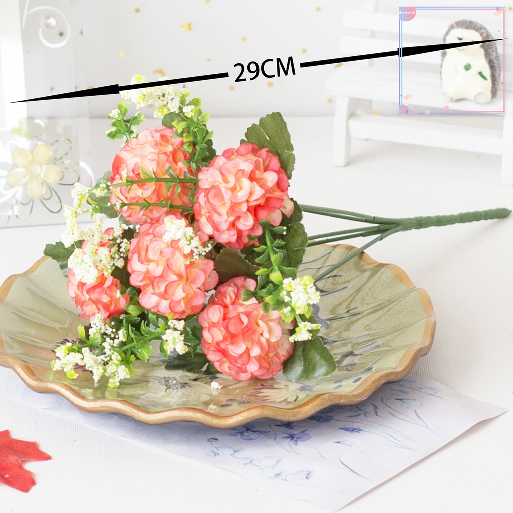 1 Bó Hoa Cẩm Tú Cầu Nhân Tạo 5 Đầu Trang Trí Tuyệt Đẹp