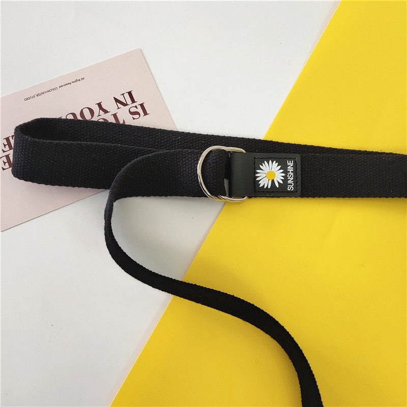 Dây thắt lưng vải canvas in họa tiết hoa cúc xinh xắn