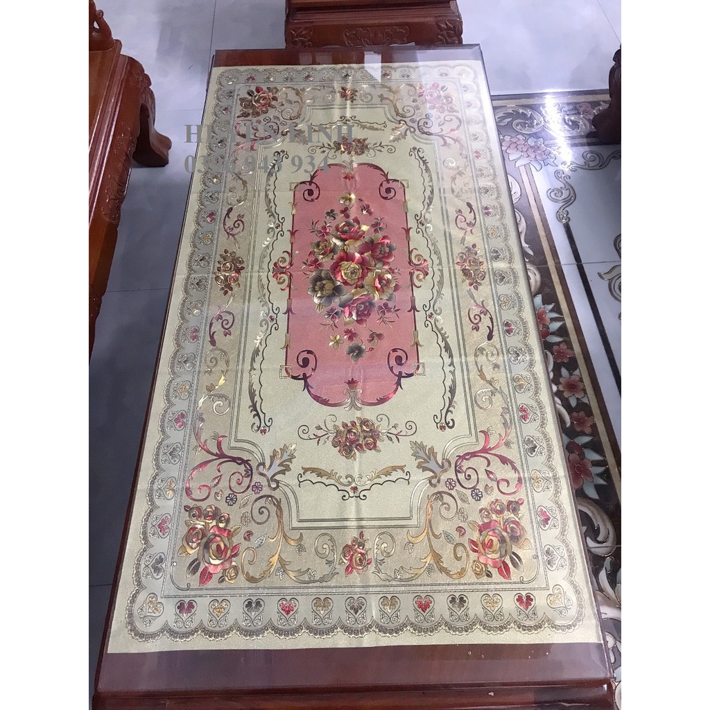 Khăn trải bàn 60*120cm hoa văn nổi 3D sang trọng