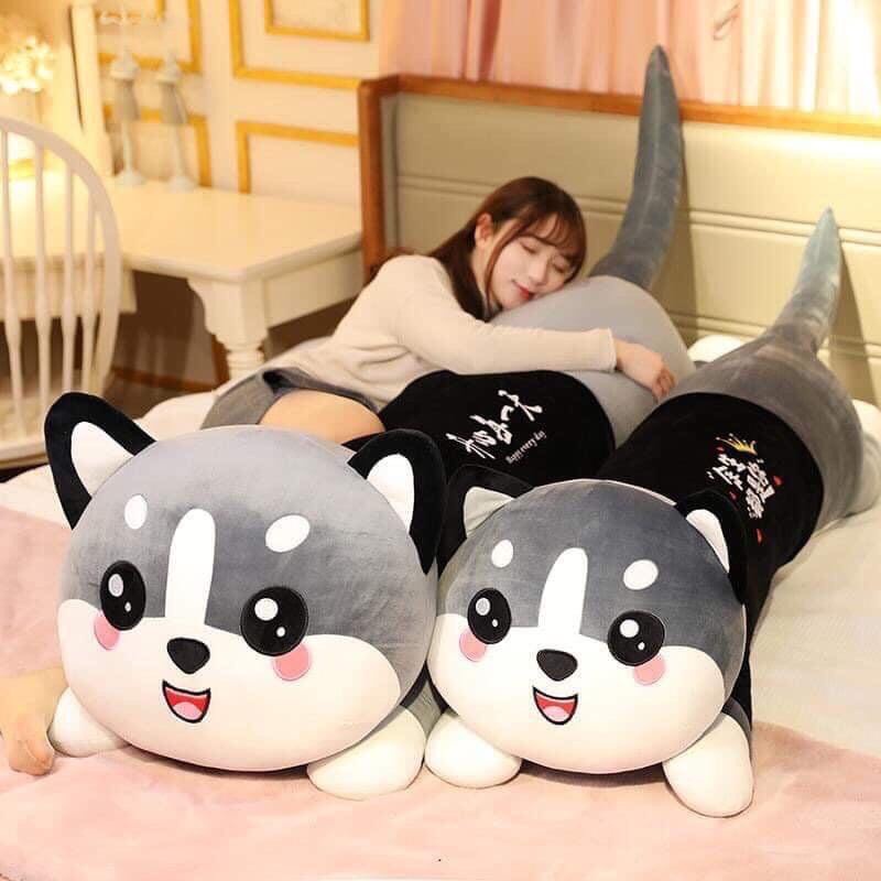 Chó Husky Mèo bông siêu to khổng lồ_Gấu bông nhập khẩu cao cấp_Chất liệu nhung mềm mịn co dãn 4 chiều_nhiều kích thước
