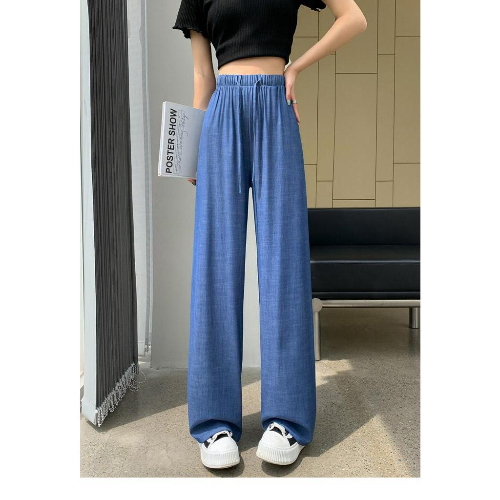 Quần Jean Ống Rộng Lưng Cao Thiết Kế Mỏng Kiểu Dáng Mới Thời Trang Dành Cho Mùa Hè 638