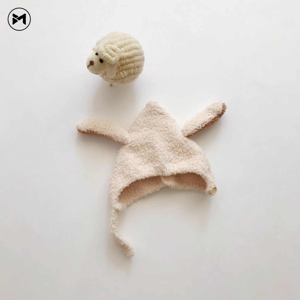 Mũ Tai Thỏ Bằng Lông Nhung Dễ Thương Xinh Xắn Dành Cho Bé 3-24 Tháng Tuổi