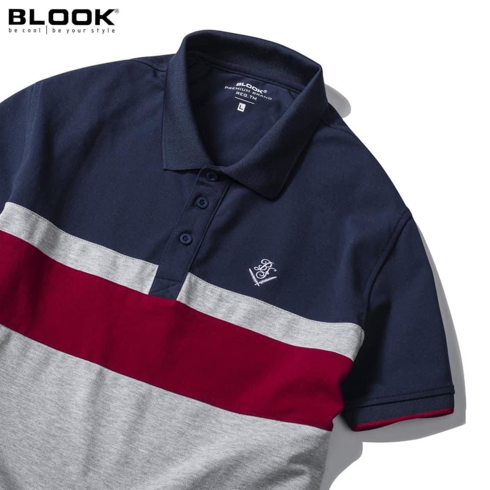 Áo polo nam slimfit BLOOK vải thun cá sấu cotton co giãn phối màu trẻ trung 33392 ( HÌNH THẬT )