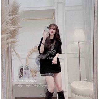Áo thun form rộng dáng thụng túi zip tay lỡ in hình siêu nét