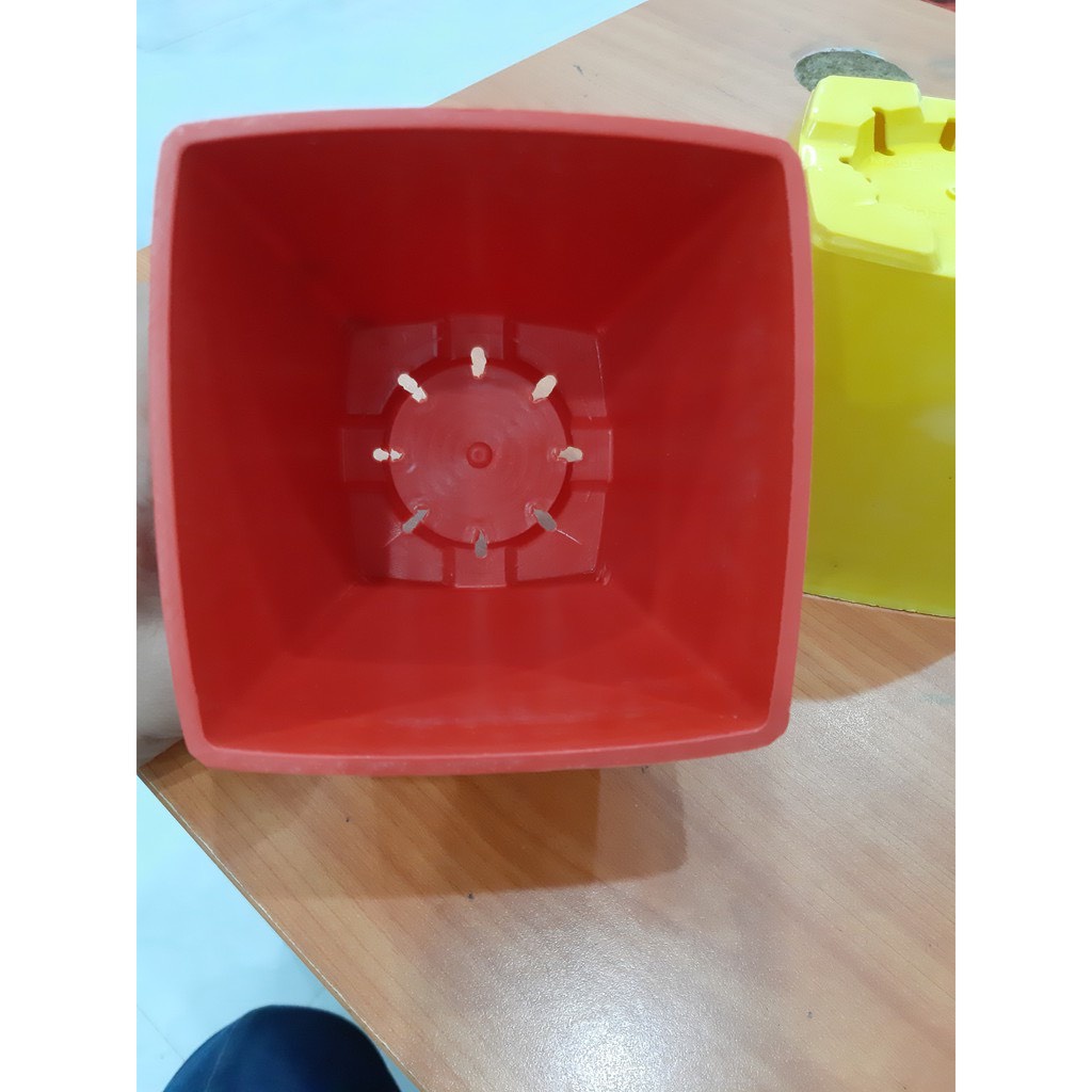 Chậu nhựa vuông trồng cây cảnh, cây hoa, cây rau loại nhỏ... nhiều màu kích thước 16x16cm