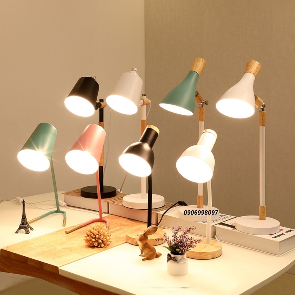 (HCM) Đèn Học Để Bàn Phong Cách Kỹ Sư Hiện Đại Trẻ Trung Tặng Kèm Bóng Led Siêu Sáng - Đèn Bàn Đế Sắt Sơn Tĩnh Điện