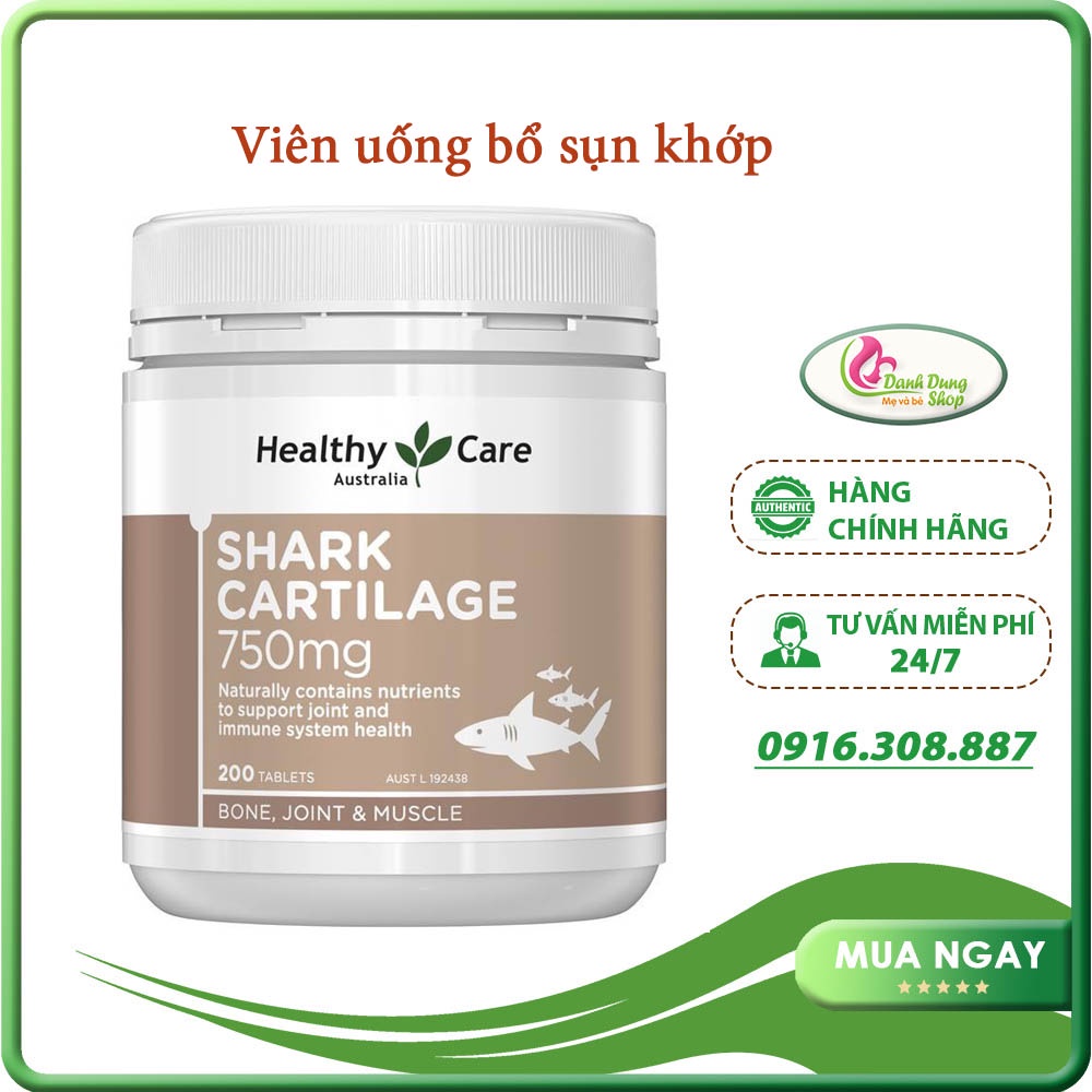 SỤN VI CÁ MẬP - HEALTHY CARE SHARK CARTILAGE 750MG