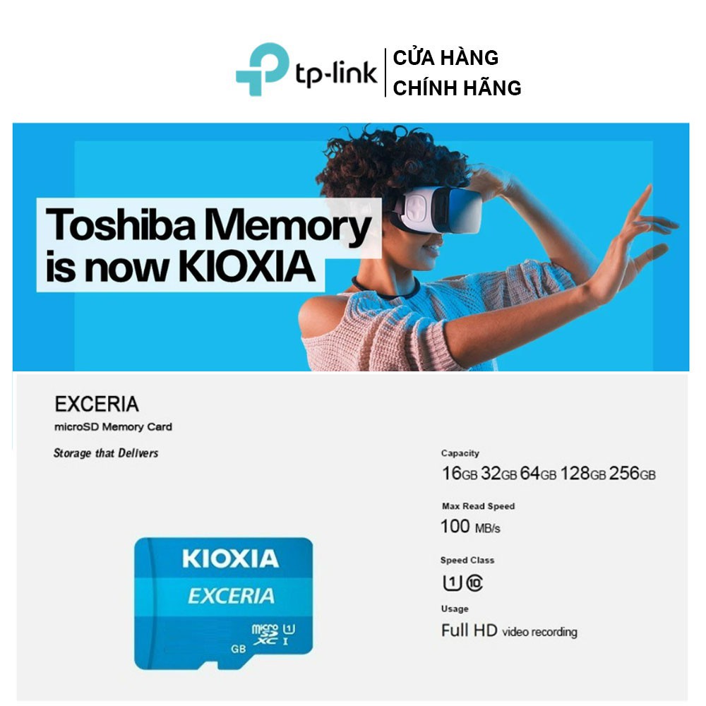 Thẻ nhớ MicroSD Kioxia/Lexar 32GB / 64GB / 128GB sử dụng cho camera, máy quay phim Exceria C10 U1