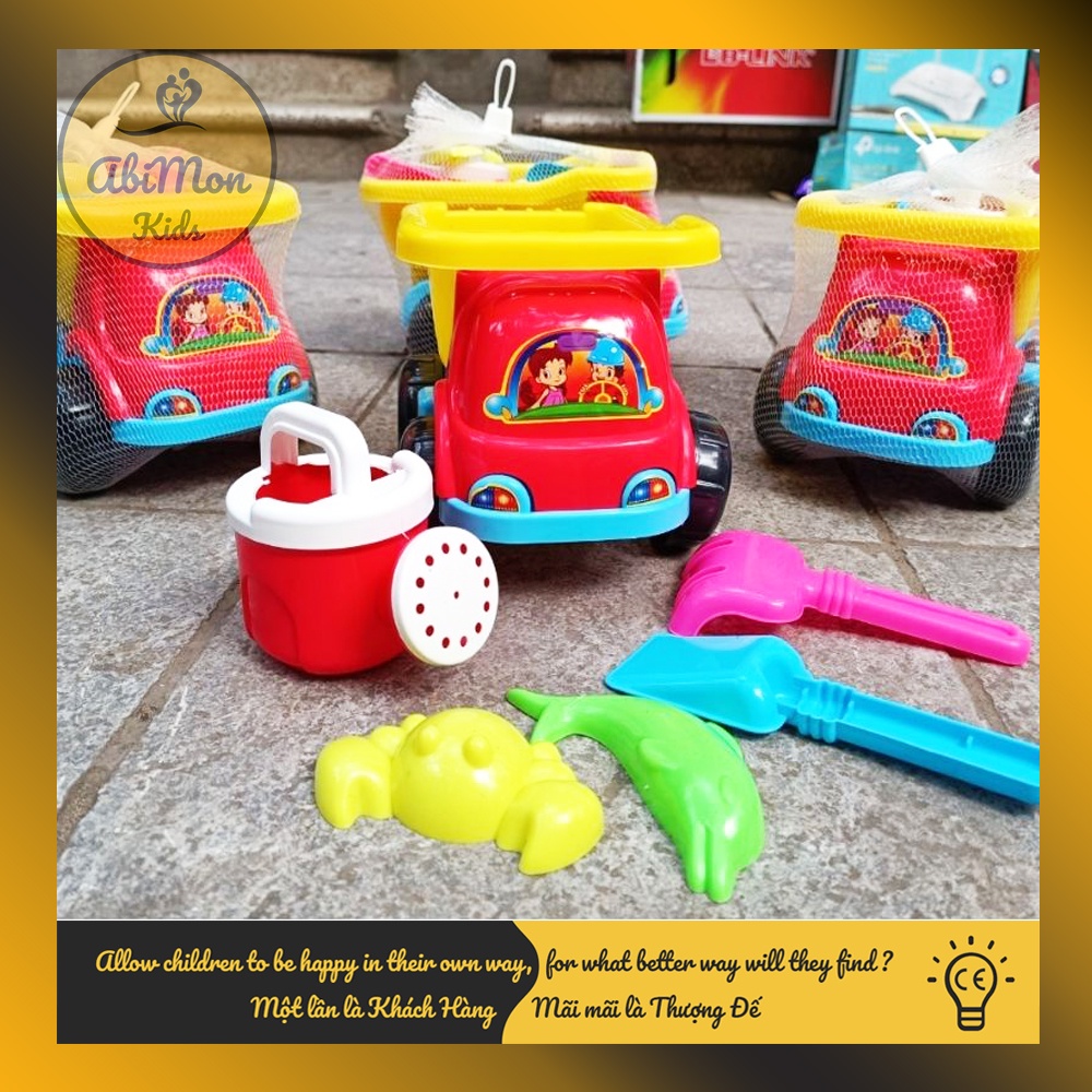 Đồ Chơi Ô Tô Xúc Cát Đi Biển Cho Bé ☘️ Montessori cao cấp ✨ (Đồ chơi Gỗ - Giáo Dục - An toàn - Thông minh)