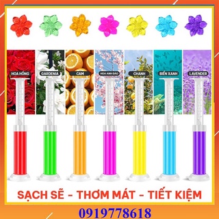 Gel thơm khử trùng bồn cầu gel khử mùi bồn cầu dạng thạch hình bông hoa với 7 mùi thơm cho nhà vệ sinh