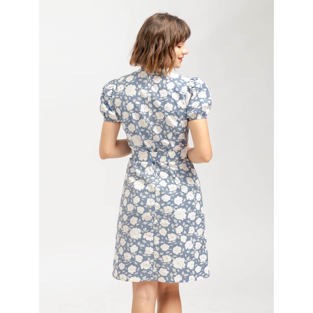 Đầm Hoa Xanh Linen Thắt Dây - YV LE & CO | BigBuy360 - bigbuy360.vn