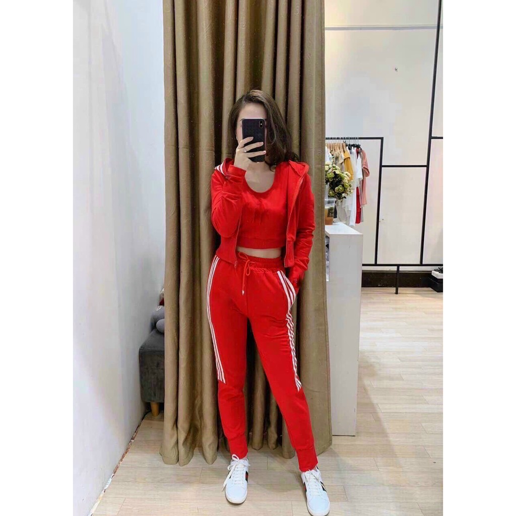 Sét bộ 3 món cực chất dáng thể thao năng động thời trang nữ thu đông cho nàng siêu cá tính