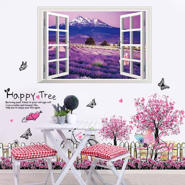 Decal dán tường Combo Cửa sổ và chân tường 3 - PVC vinyl