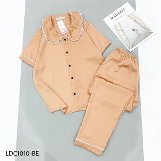 Đồ bộ Pijama lụa satin viền ren cao cấp nữ  ྇