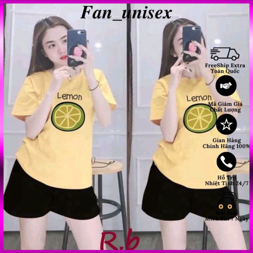 Áo phông nam nữ form rộng Lemon Unisex áo thun tay lỡ form rộng tee basic Oversize ATIN95 - Áo thun nam nữ chất mềm mịn | WebRaoVat - webraovat.net.vn