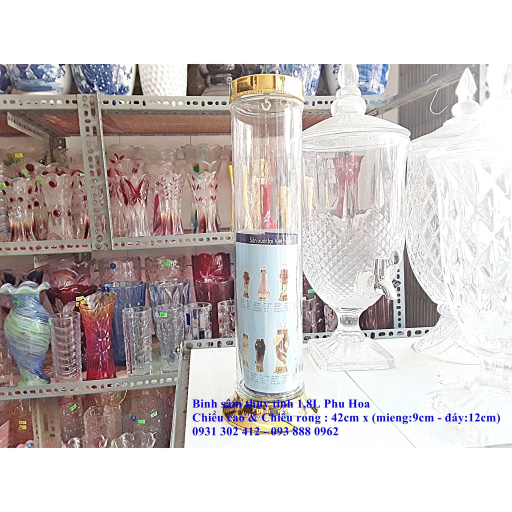 Bình sâm thủy tinh Ống 1800ml Việt Nam công nghệ Hàn Quốc