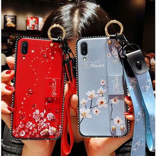 Ốp lưng hoa văn có dây đeo cho điện thoại OPPO F11Pro F1S A83 A57 F5 A3S A7 F9 A37 A33 F11