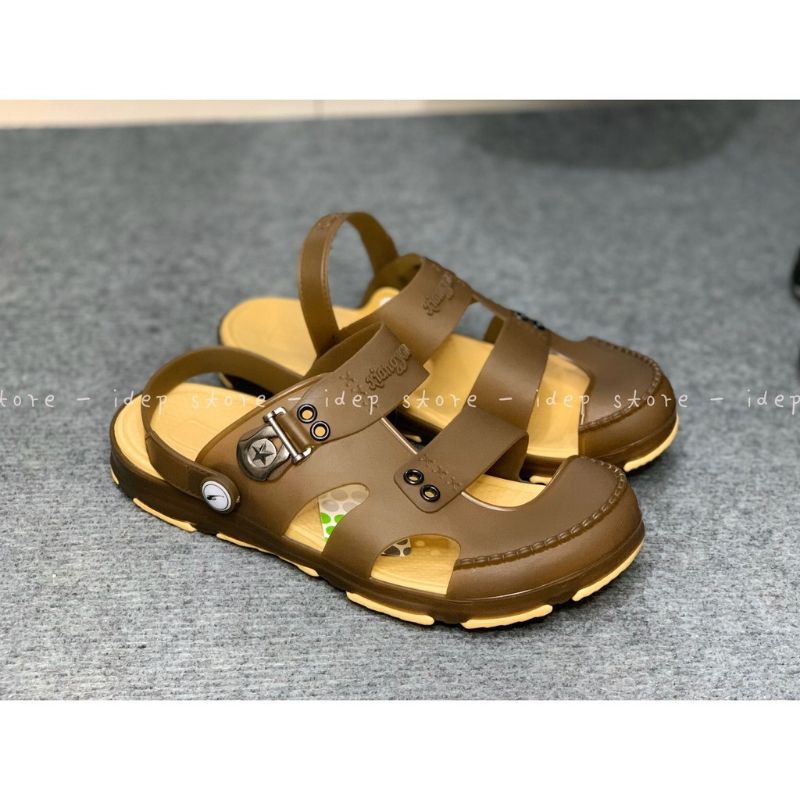 DÉP SỤC NHỰA MỀM DẺO ĐI MƯA SIÊU NHẸ NAM NỮ -SANDAL 3 QUAI KIANGYOU