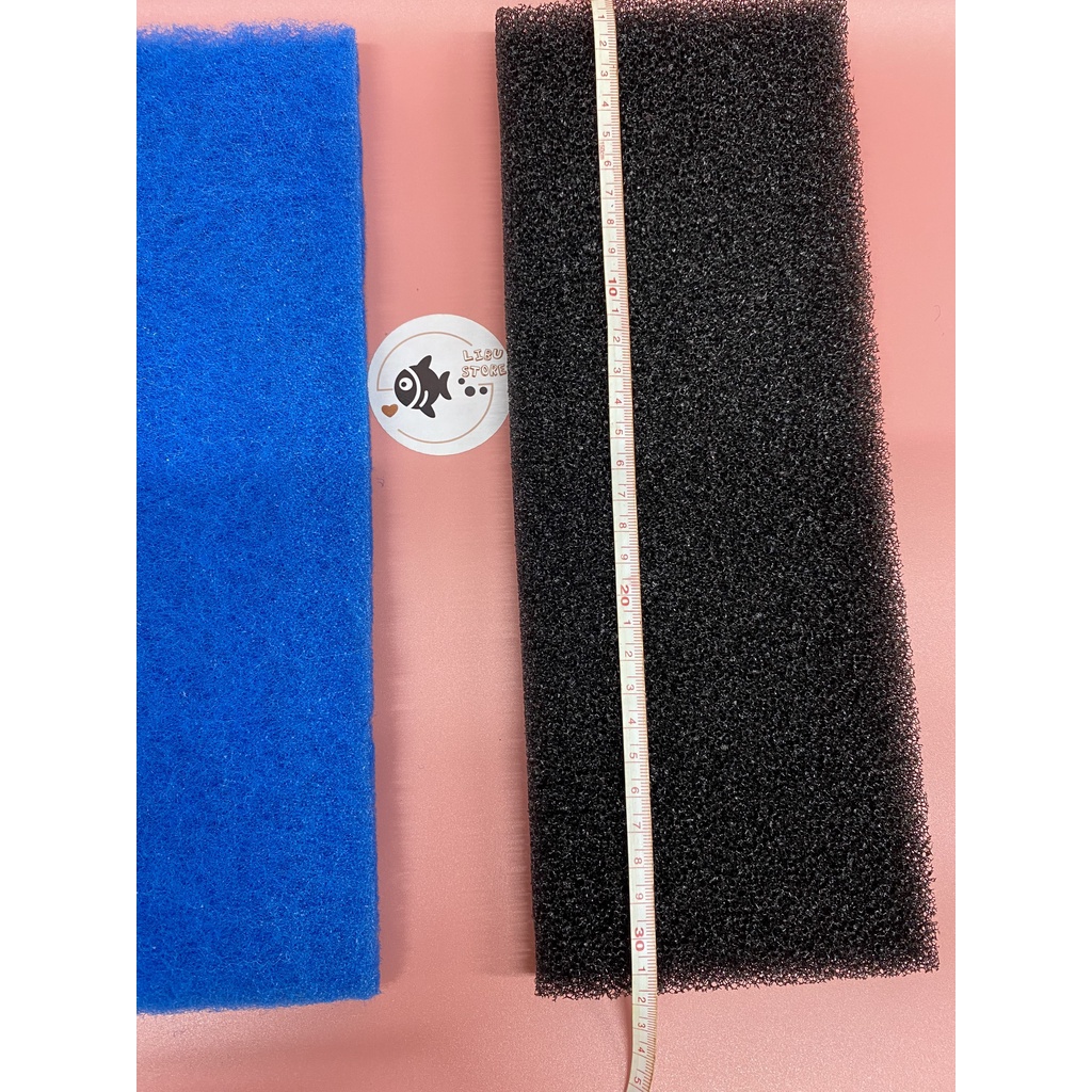 Bông gòn lọc nước 2 màu XANH ĐEN cho hồ cá cánh size 32x12x2 cm