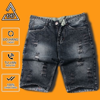 Quần short jean nam đen bạc rách lỗ DD415 Shop ĐỊCH ĐỊCH