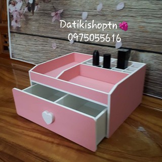 Kệ mỹ phẩm 2 tầng 25cm hồng phấn
