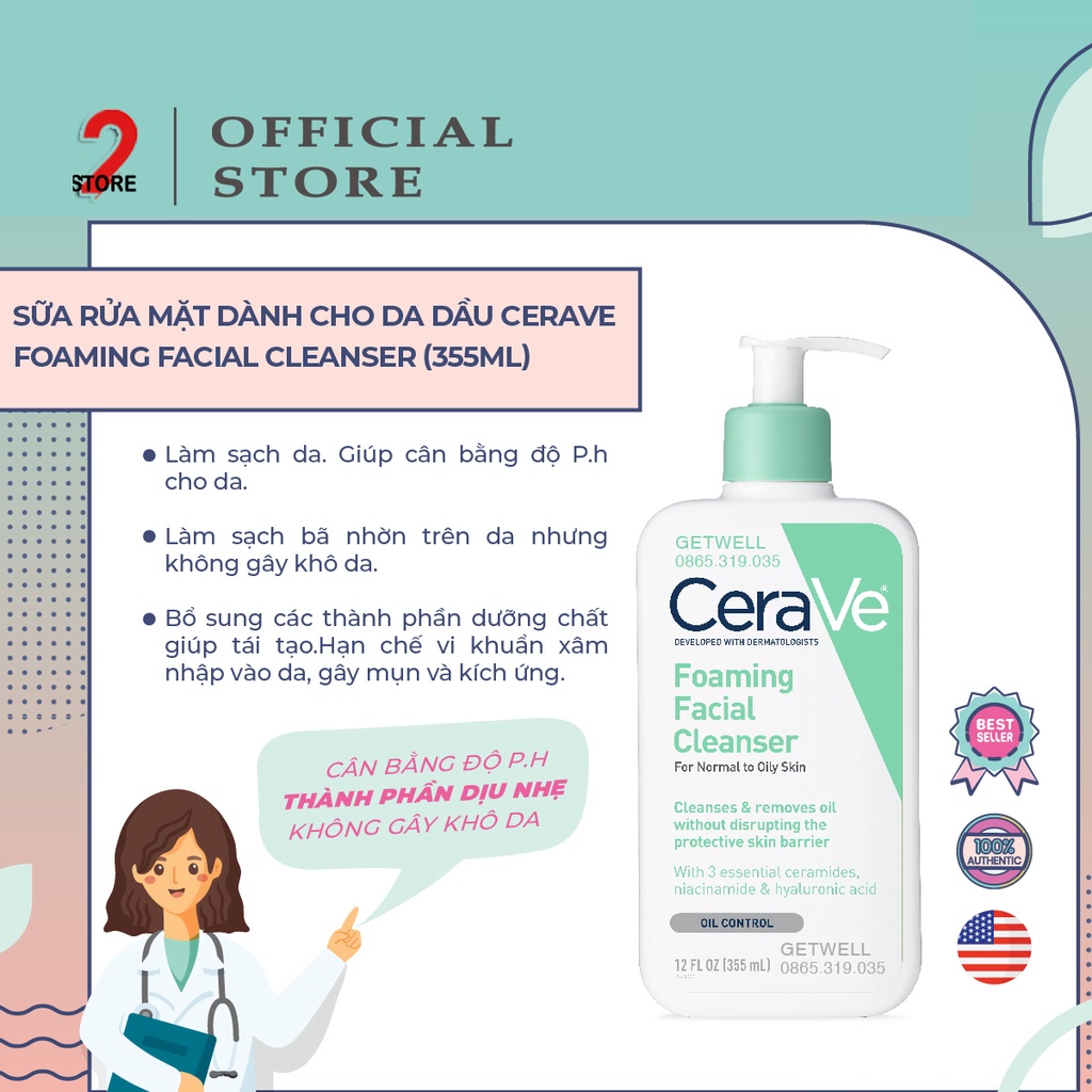 [QUÀ TẶNG NGẪU NHIÊN LÀ MẶT NẠ MINISO, DÂY BUỘC TÓC, CANDY, ...]SỮA RỬA MẶT CERAVE Foaming Cleanser DÒNG MỚI | BigBuy360 - bigbuy360.vn