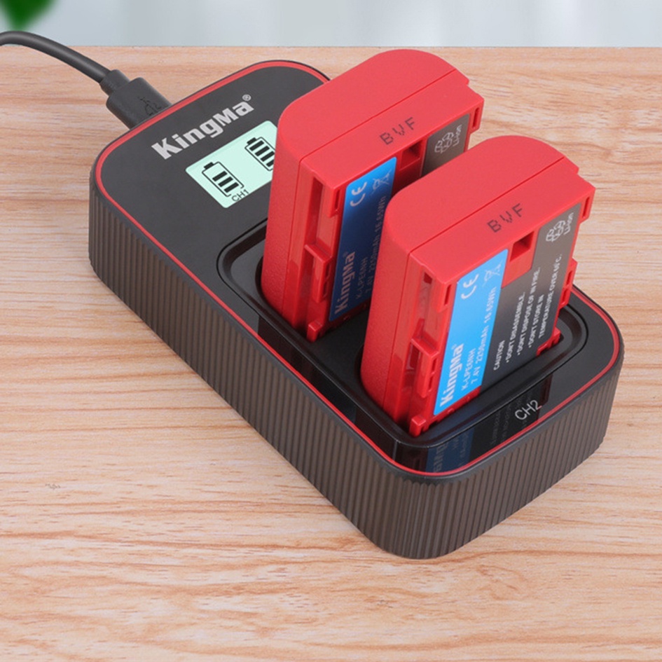 Bộ Pin sạc đôi Kingma LP-E6NH EOS R6 R5 5D4 90D 6d2 5D3