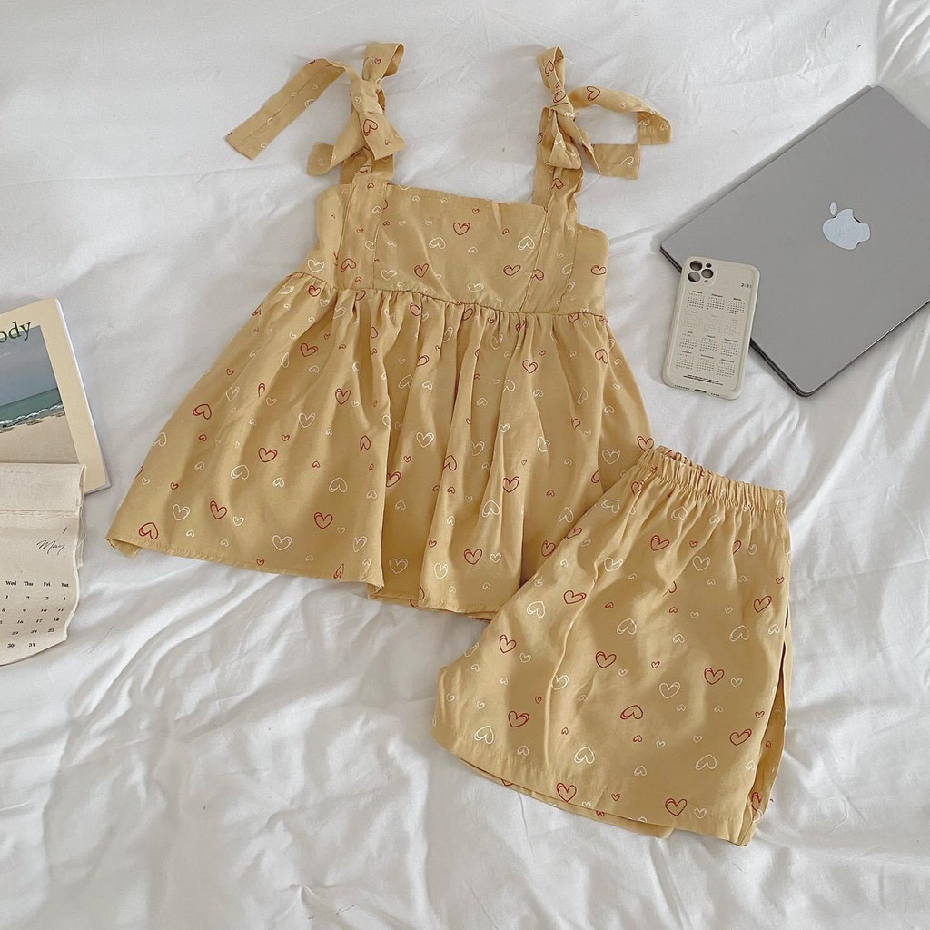 Set 2 dây vải đũi áo babydoll thun vintage | BigBuy360 - bigbuy360.vn