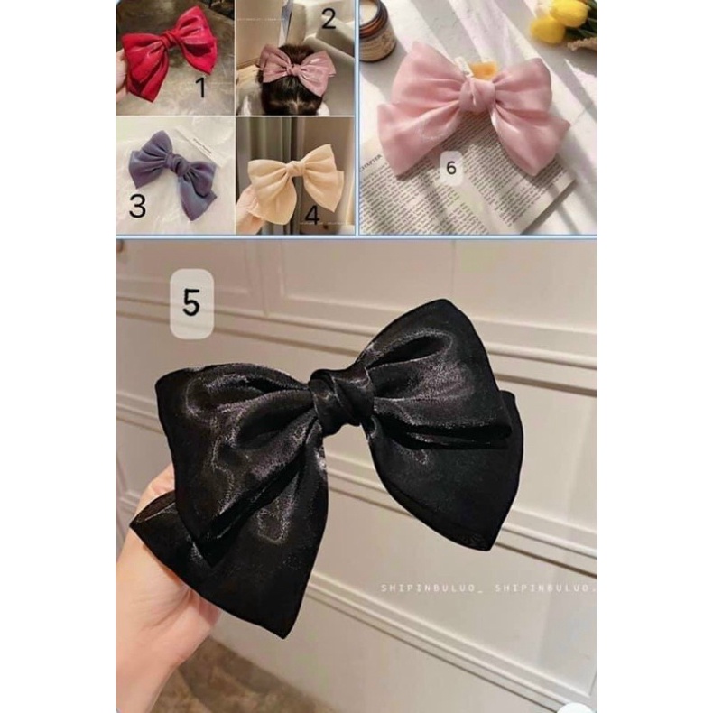 Cặp Tóc Nơ Bản To Nhiều Màu Điệu Đà Hàng Đẹp