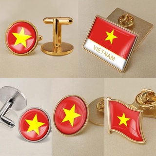 Khuy măng sét/cài áo vest Quốc kỳ Việt Nam