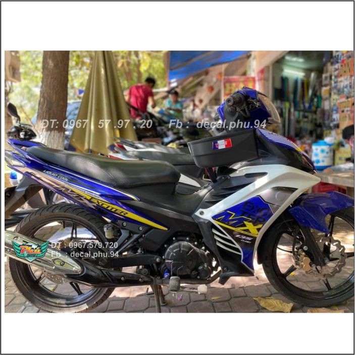 Tem Exciter 135 Mx xanh Trắng rời (V)