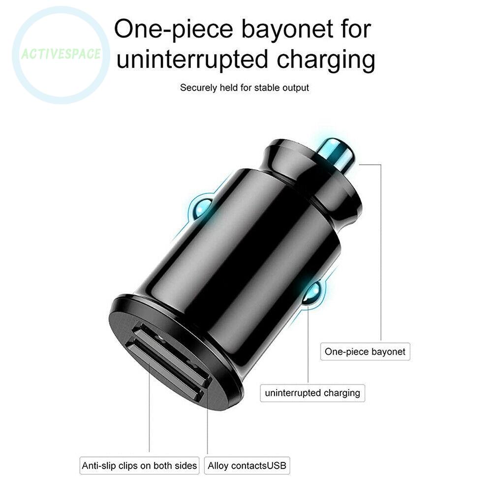 2 Way USB Charger Car Dual Socket 12V-Cigaret Lighter Splitter Power Adapter-New