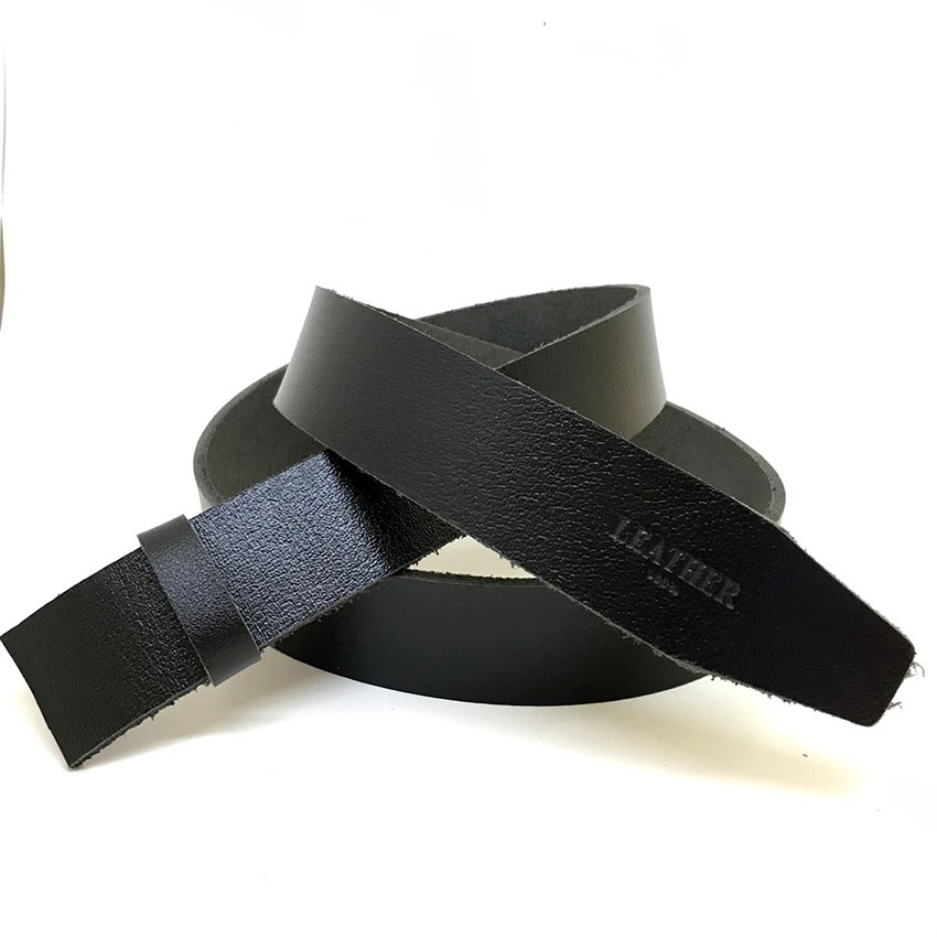 Thắt lưng nam da bò không đầu cho khóa lăn 3.5cm đen bopnitda