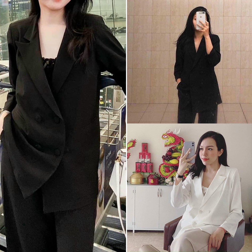 Áo Blazer Nữ, Áo Vest Dáng Suông 2 Màu Đen Trắng Cao Cấp - Có Ảnh Thật - Oho Clothing