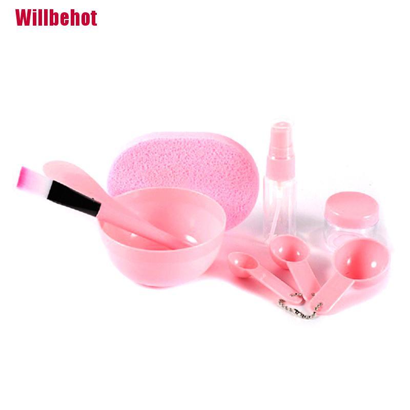 (Hàng Mới Về) Bộ Chăm Sóc Da Mặt Kèm 9 Đĩa Trộn / Muỗng / Cọ / Mút Trang Điểm Tại Nhà diy