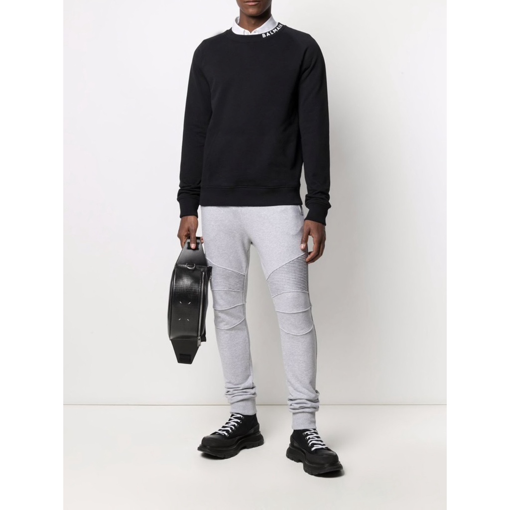 Balma1n 2021 Áo sweater cotton tay dài cổ tròn in chữ phong cách mới cho nam